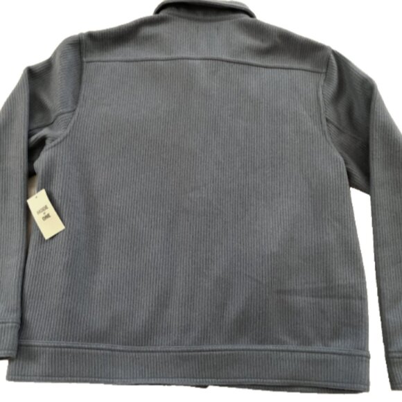 Mode of One Mens Long Sleeve Knit Trucker Jacket Blue Asphalt Size S - Picture 5 of 7